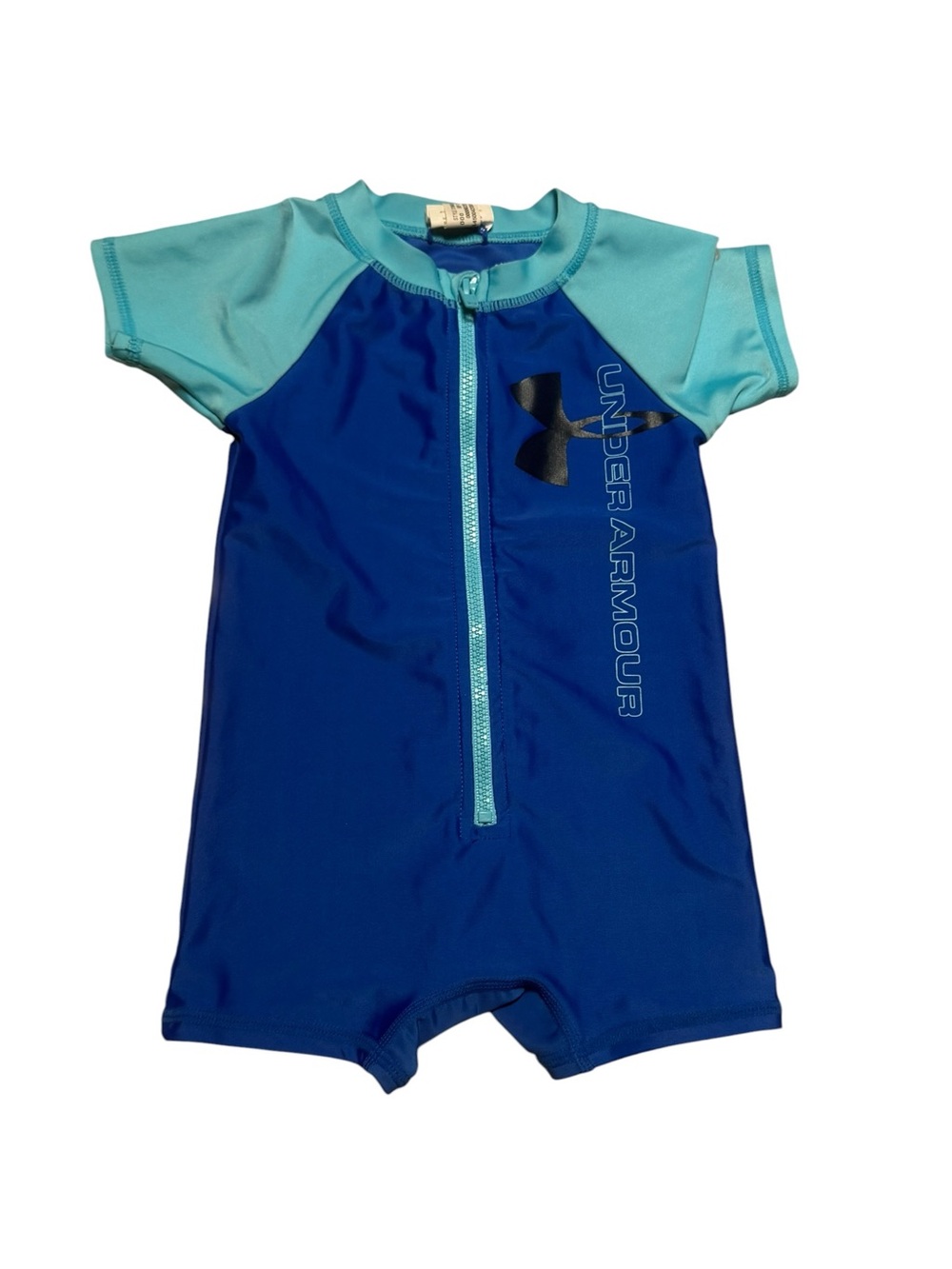 Under Armour Baby Boys Blue 1-Piece Sunsuit Swimsuit 6-9 Months Great Condition